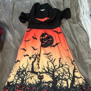 Halloween Orange and Black Costume Dress